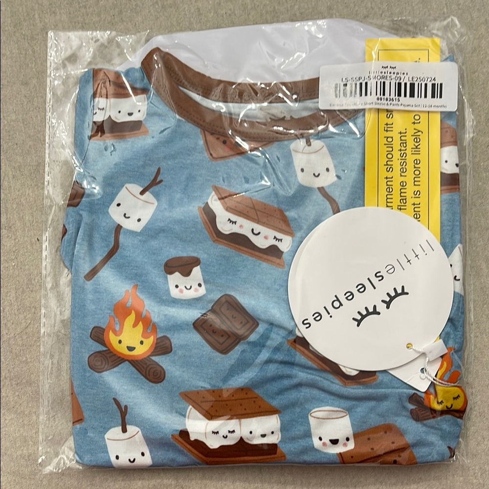 Little Sleepies S'mores Pajama Set - Blue and Brown